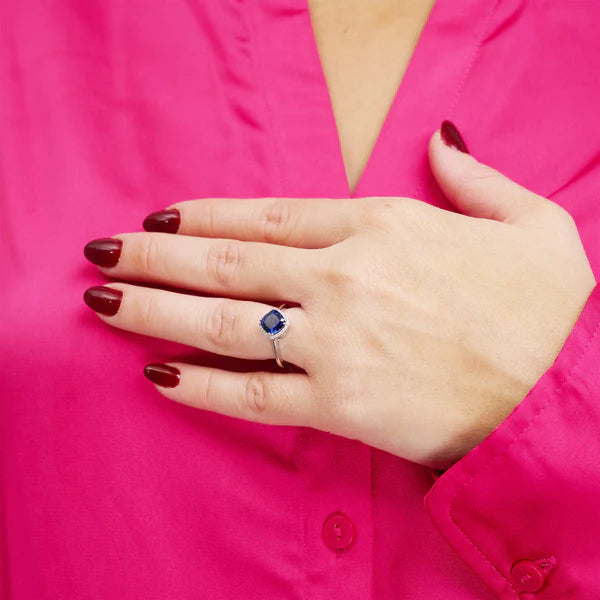 Cushion Cut Gemstone Ring