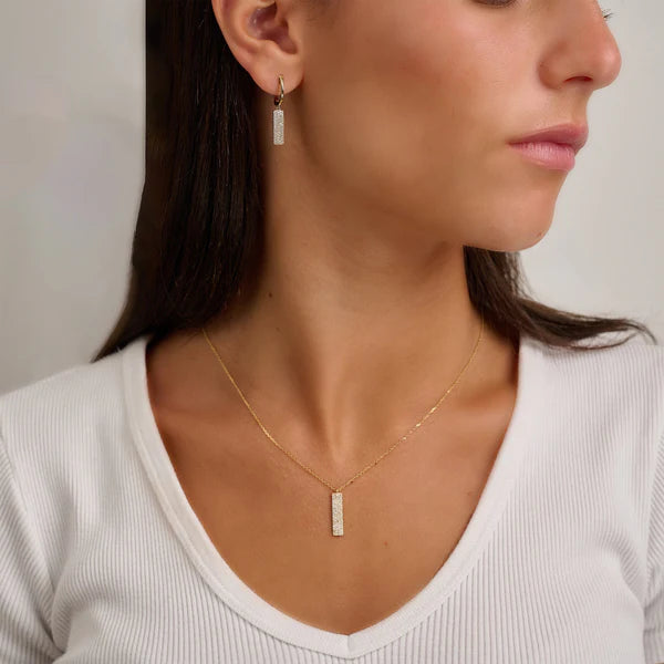 14k Gold Pave Diamond Necklace