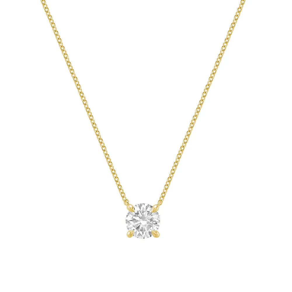 Solitaire Hidden Halo Lab Grown Necklace