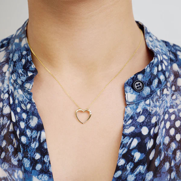 10k Gold Heart Diamond Necklace