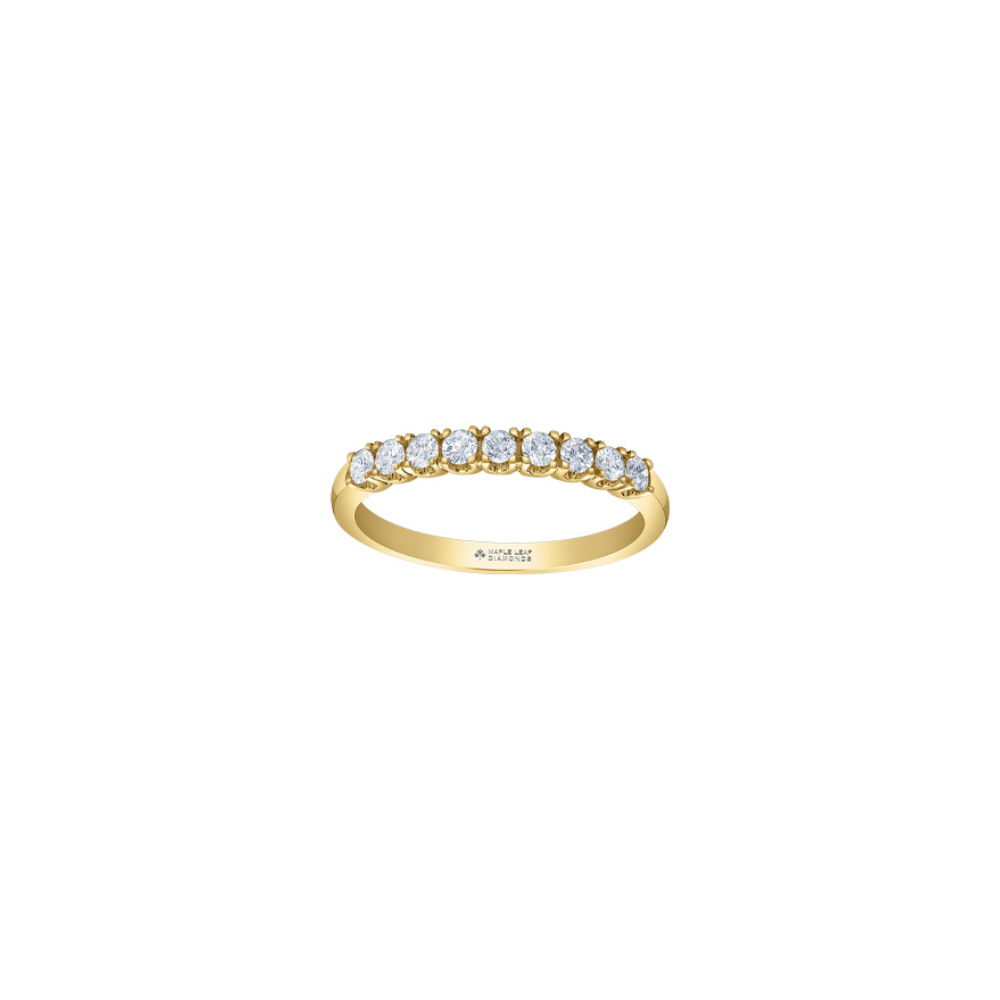 14K Gold Canadian Diamond Wedding Band