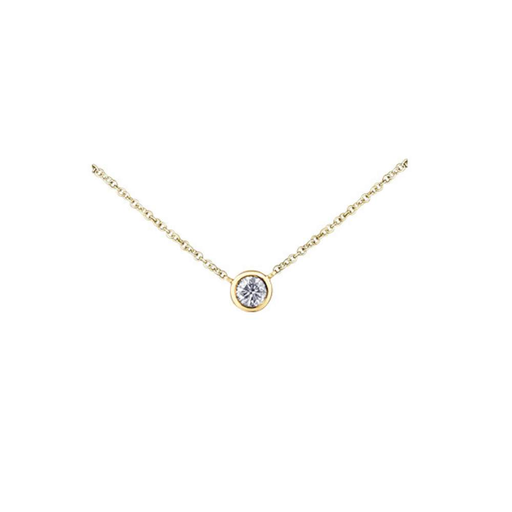 Bezel Set Diamond Necklace