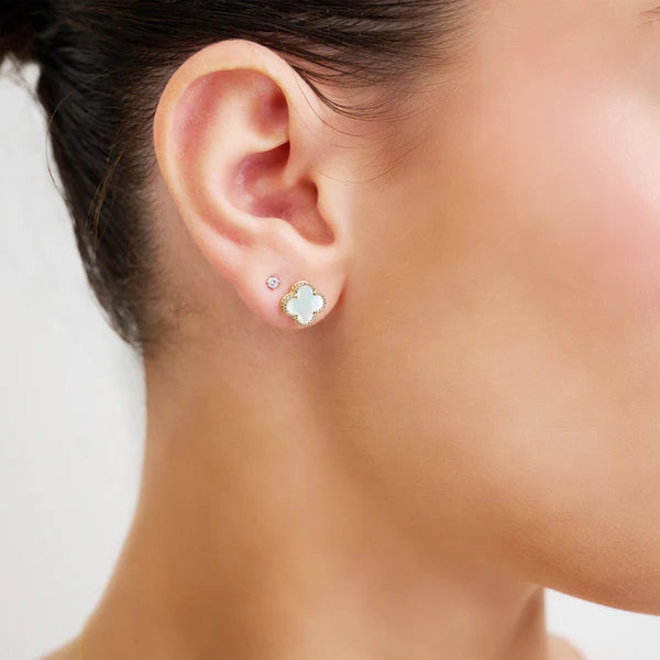 Mother Of Pearl Clover Studs