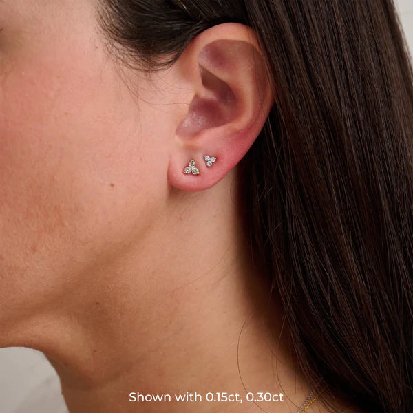 Three Stone Diamond Earrings