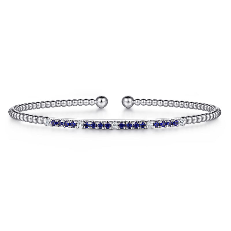 Bujukan Diamond and Blue Sapphire Split Bangle