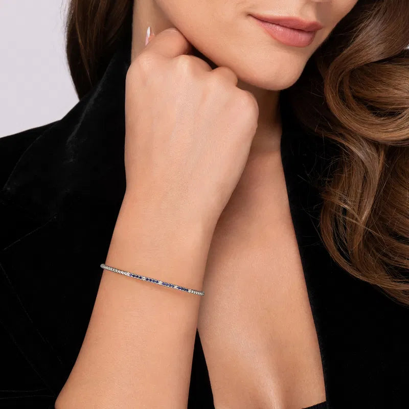 Bujukan Diamond and Blue Sapphire Split Bangle