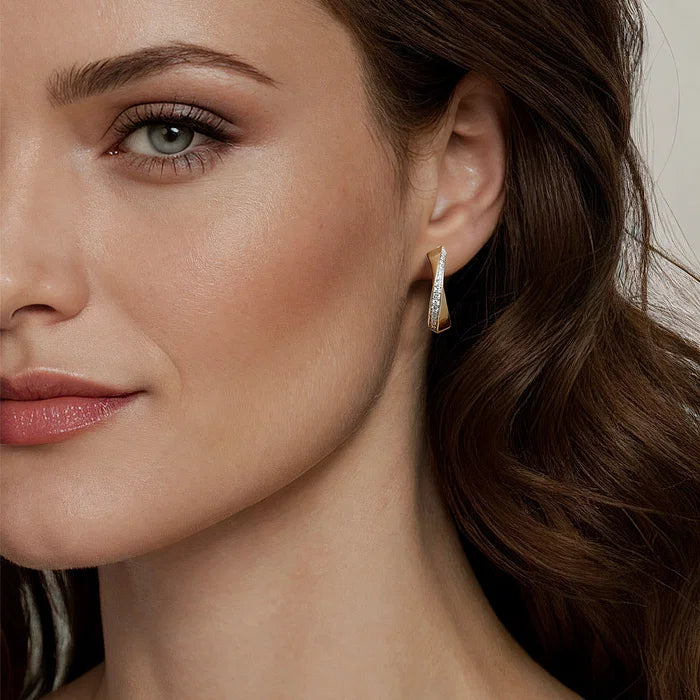 Diamond Intricate Hoop Earrings