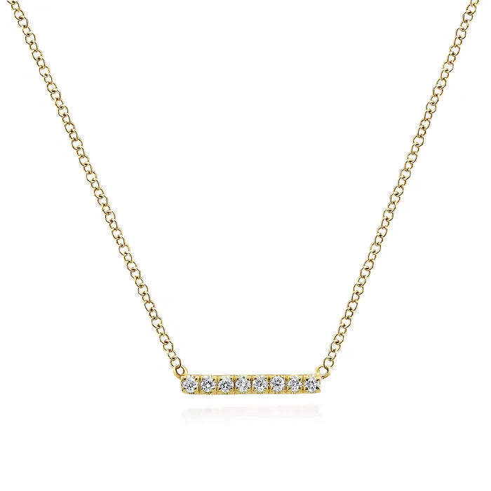 Petite Pave Diamond Bar Necklace