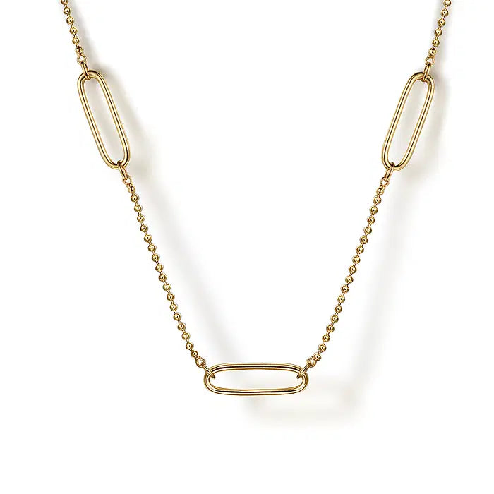 Plain Gold Bujukan and Link Station Necklace