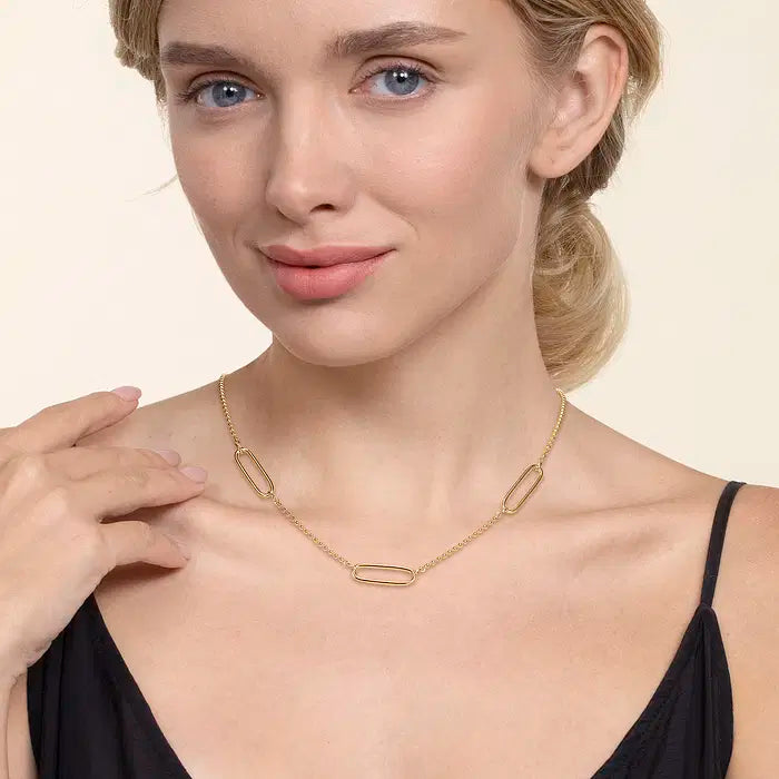 Plain Gold Bujukan and Link Station Necklace