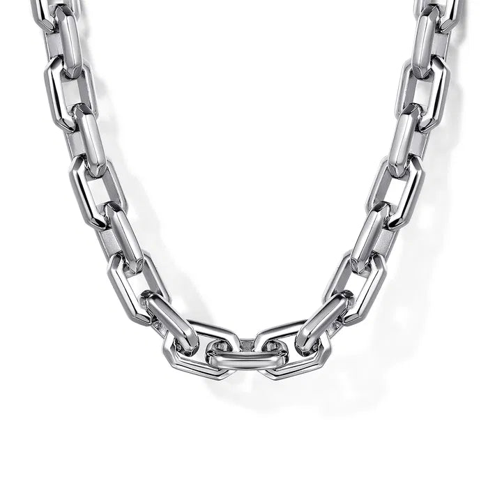 Solid Faceted Link Chain