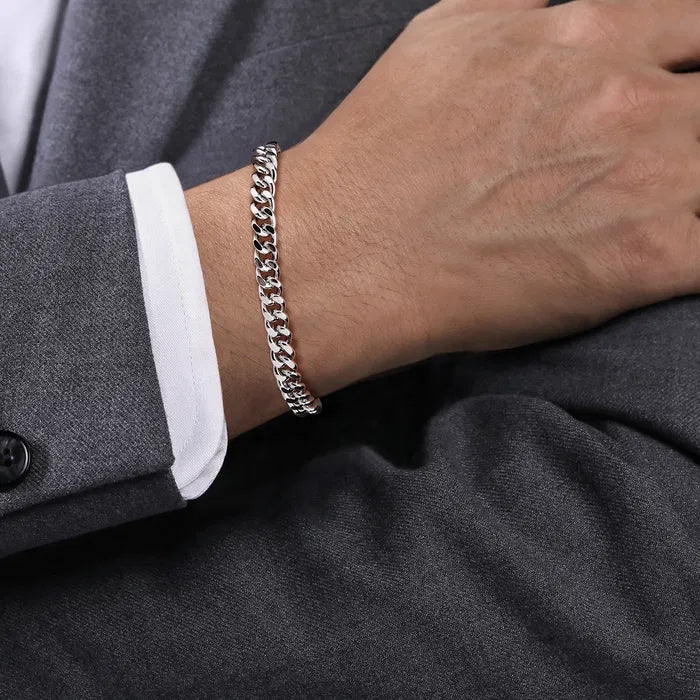 Solid Cuban Link Chain Bracelet