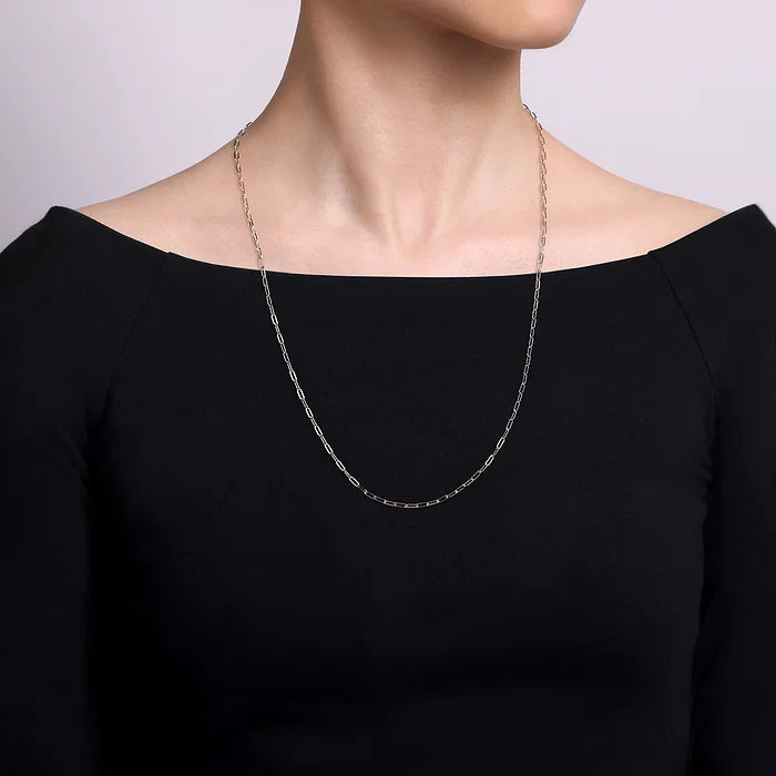 Solid Paper Clip Chain Necklace