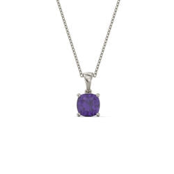 Cushion Cut Birthstone Necklace