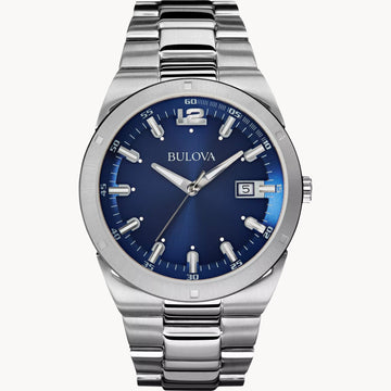 Blue Dial Silver Stainless Steel Watch