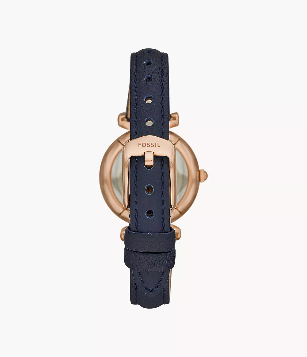 Carlie Mini Navy Leather Watch