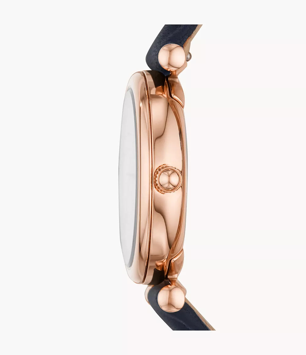 Carlie Mini Navy Leather Watch