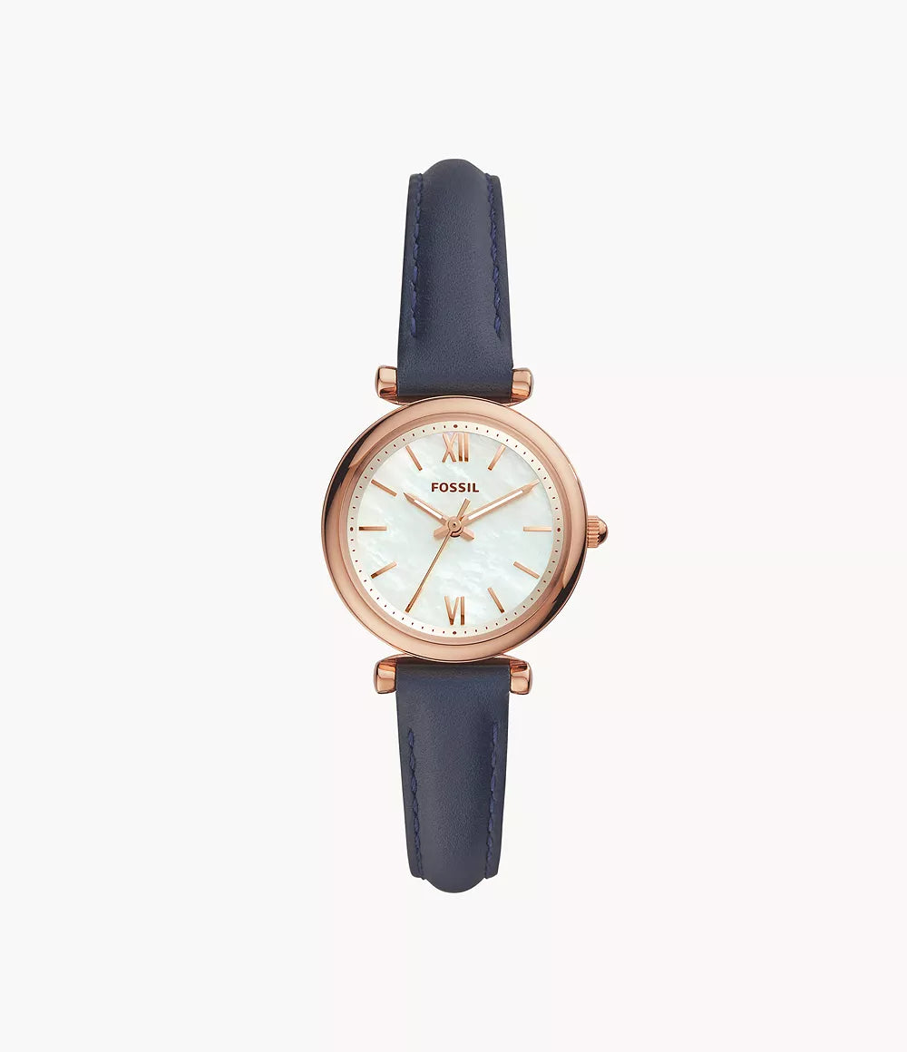 Carlie Mini Navy Leather Watch