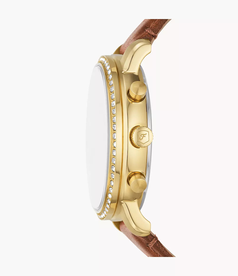 Neutra Chronograph Medium Brown Leather Watch