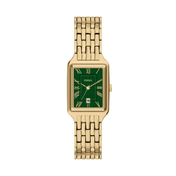 Raquel Gold & Green Stainless Steel Watch