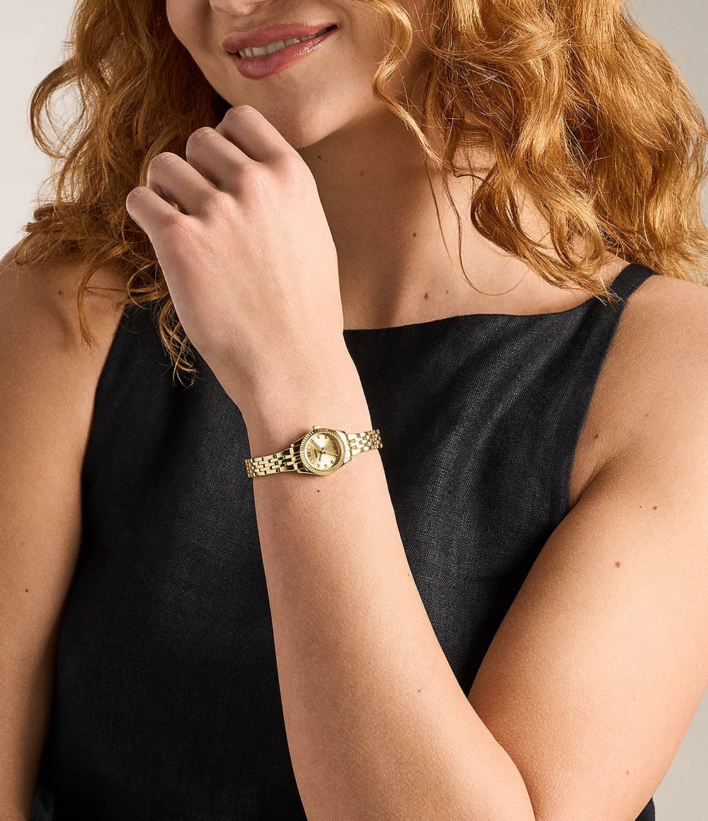 Scarlette Mini Three-Hand Gold-Tone Stainless Steel Watch
