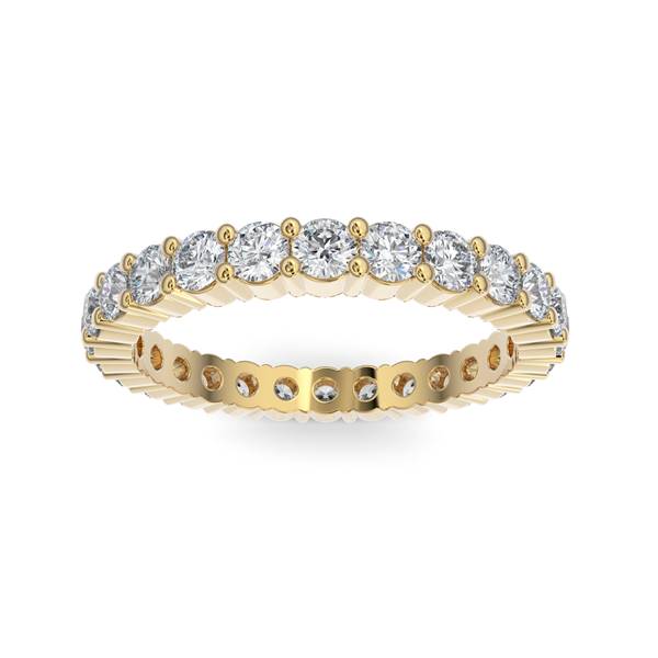 14K Gold Diamond Shared Prong Eternity Wedding Band