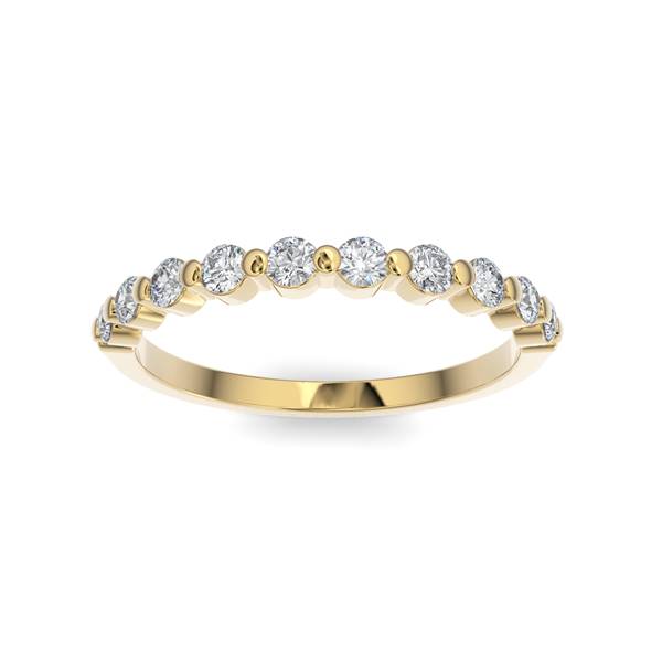 14K Gold Diamond Bubble Band Wedding Band
