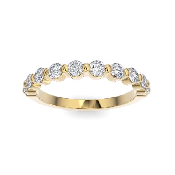 14K Gold Diamond Bubble Band Wedding Band