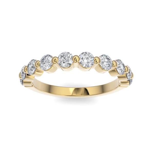 14K Gold Diamond Bubble Band Wedding Band