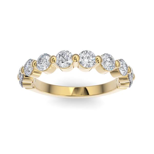 14K Gold Diamond Bubble Band Wedding Band
