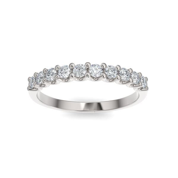 14K Gold Diamond U-Shape Wedding Band