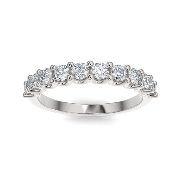 14K Gold Diamond U-Shape Wedding Band