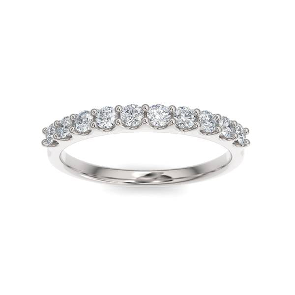 14K Gold Diamond Scalloped Wedding Band