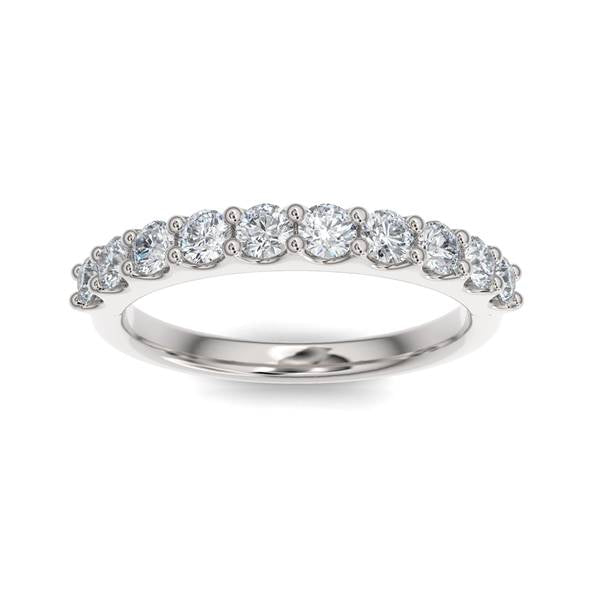 14K Gold Diamond Scalloped Wedding Band