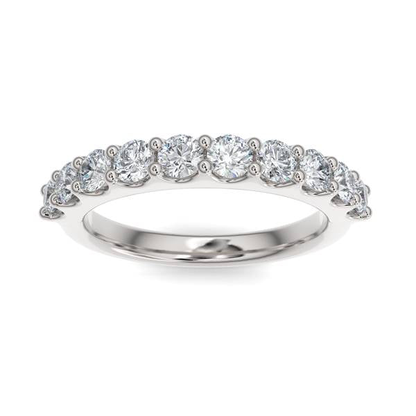 14K Gold Diamond Scalloped Wedding Band