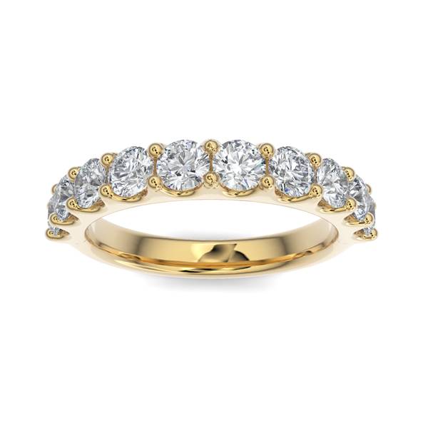 14K Gold Diamond Scalloped Wedding Band