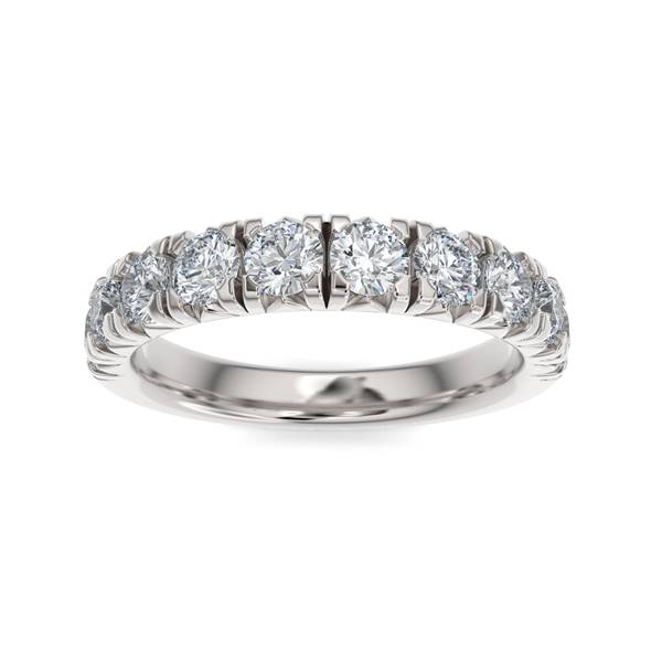 14K Gold Diamond French Pave Wedding Band