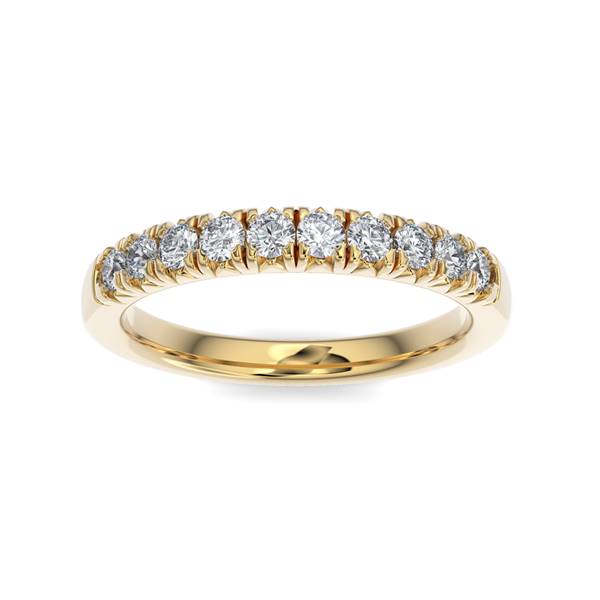 14K Gold Diamond French Pave Wedding Band