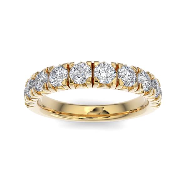 14K Gold Diamond French Pave Wedding Band
