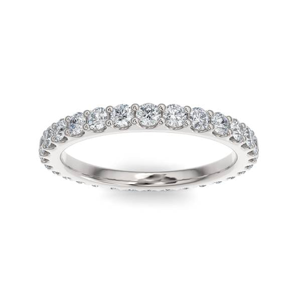 14K Gold Diamond Scalloped Eternity Wedding Band