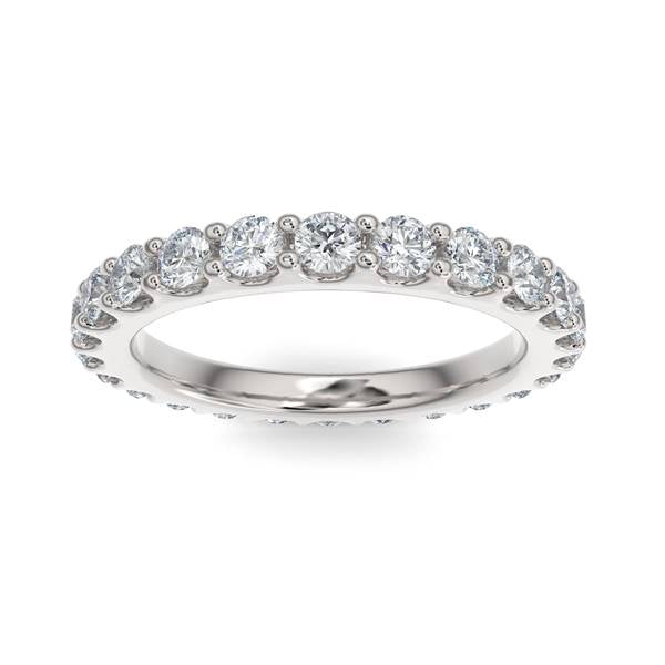 14K Gold Diamond Scalloped Eternity Wedding Band