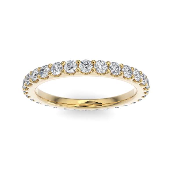 14K Gold Diamond Scalloped Eternity Wedding Band