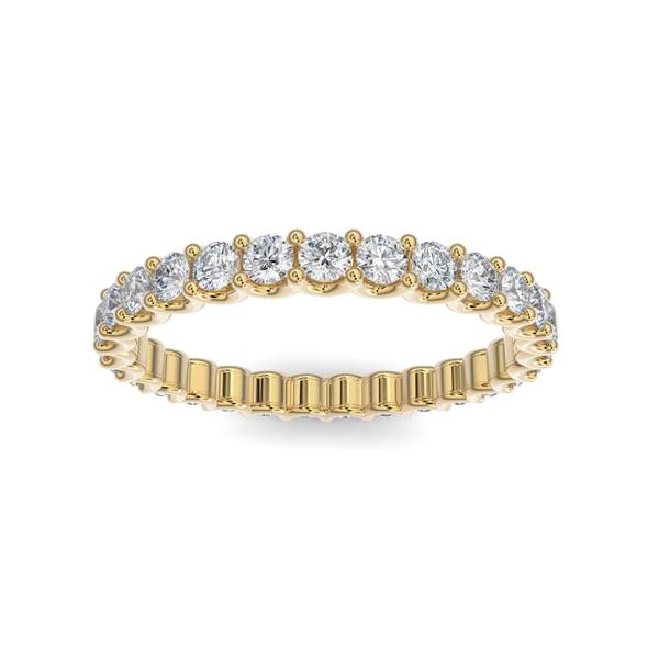 14K Gold Diamond U-Shape Eternity Wedding Band