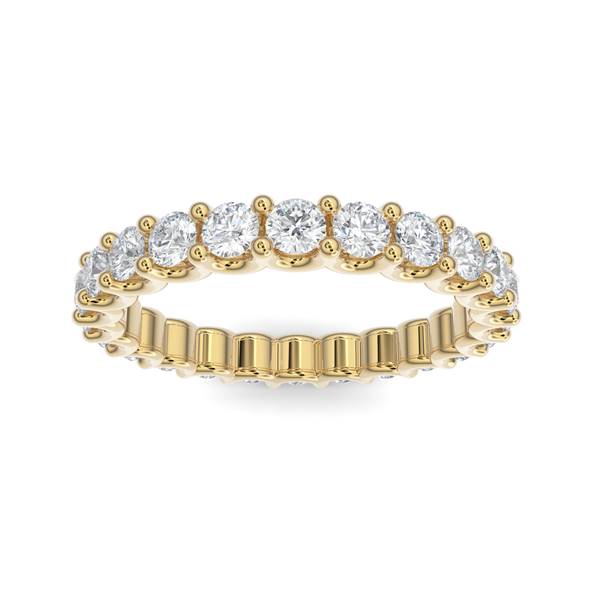 14K Gold Diamond U-Shape Eternity Wedding Band