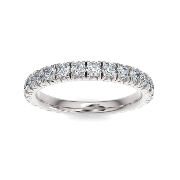 14K Gold Diamond French Pave Eternity Wedding Band