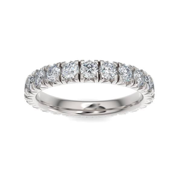 14K Gold Diamond French Pave Eternity Wedding Band