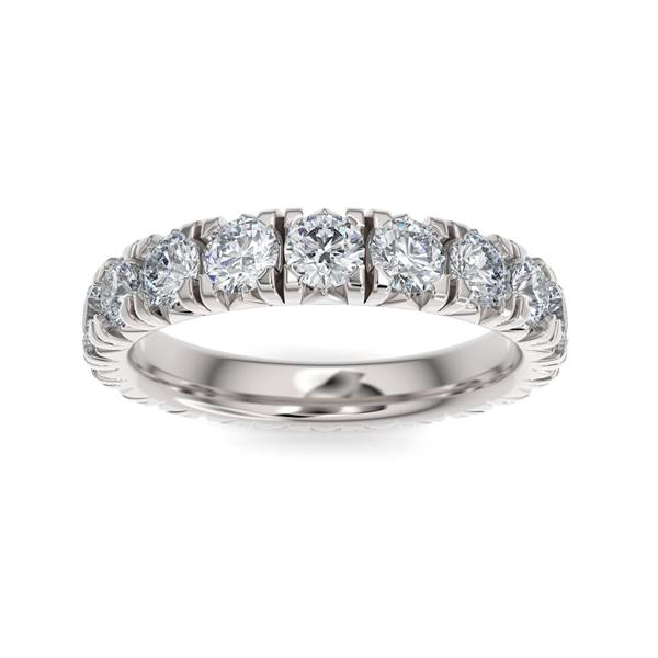 14K Gold Diamond French Pave Eternity Wedding Band