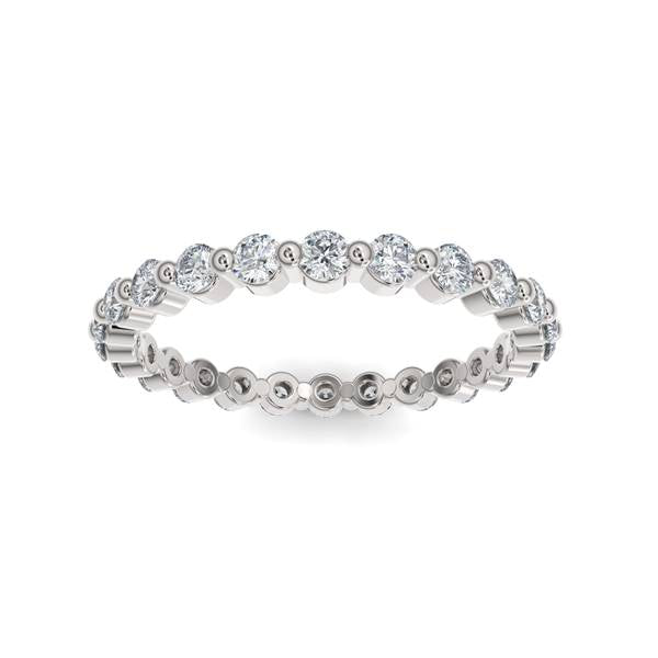 14K Gold Diamond Bubble Eternity Wedding Band