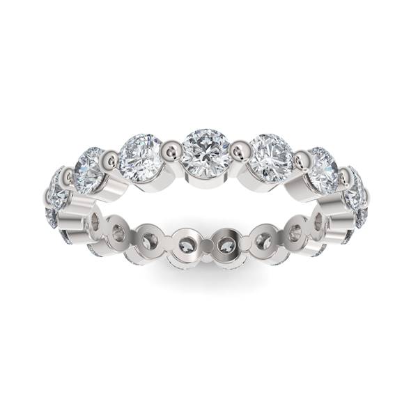 14K Gold Diamond Bubble Eternity Wedding Band