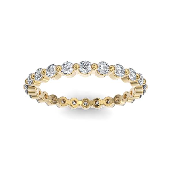 14K Gold Diamond Bubble Eternity Wedding Band